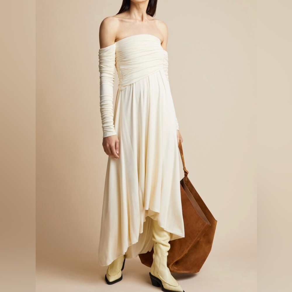 Khaite Nerissa Off-Shoulder Dress Size S